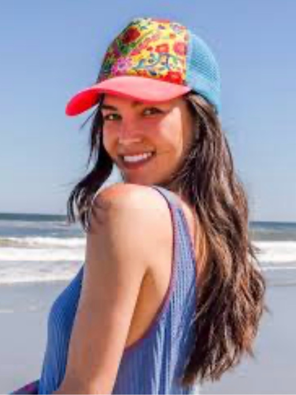 Natural Life Floral Trucker Hat Adjustable Mesh Snapback Bright Boho Surf Beach - Picture 8 of 8